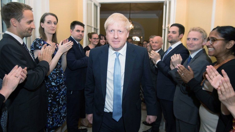 Boris Johnson arrives in No 10