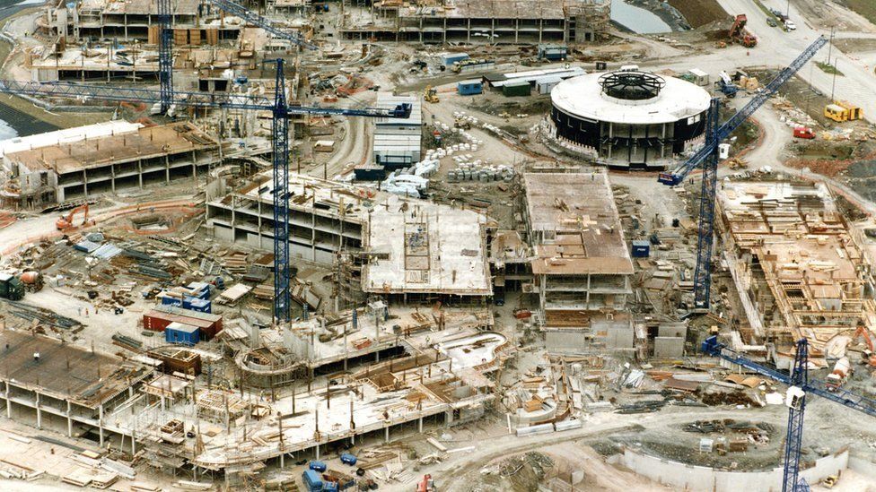 Abbey Wood during its construction phase in the 1990s