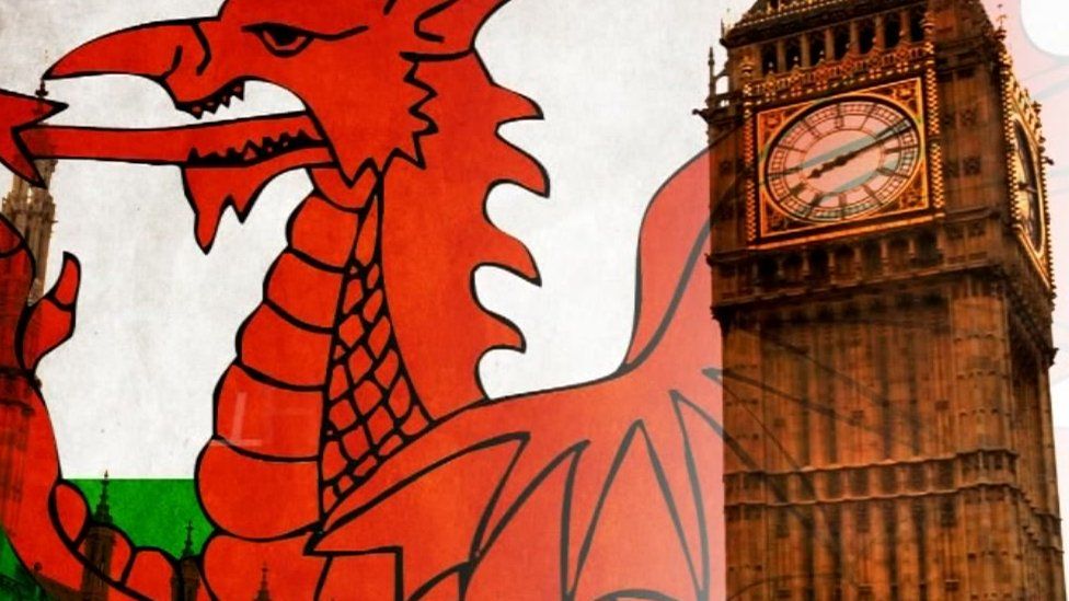 Welsh flag and Westminster