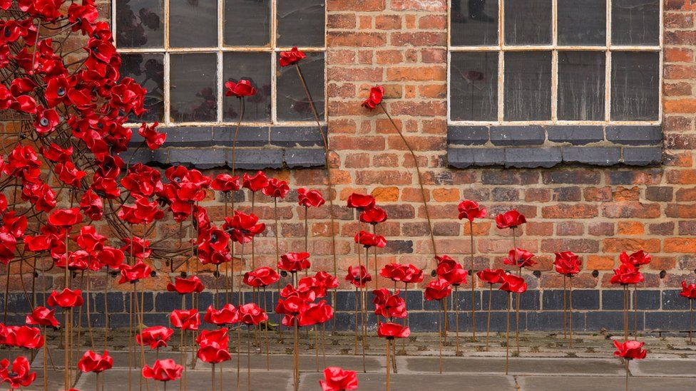 The poppy sculpture Weeping Window opens at The Silk Mill in Derby