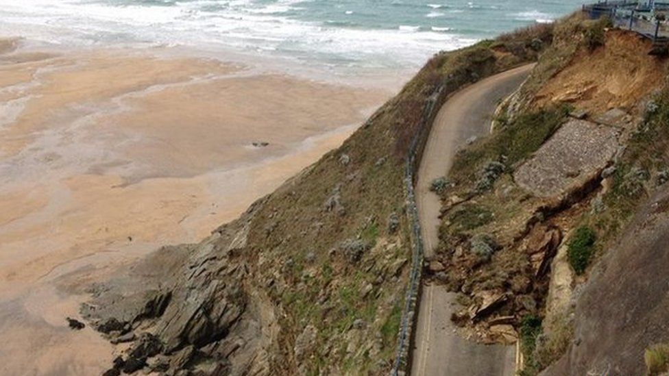 Great Western Beach road landslide