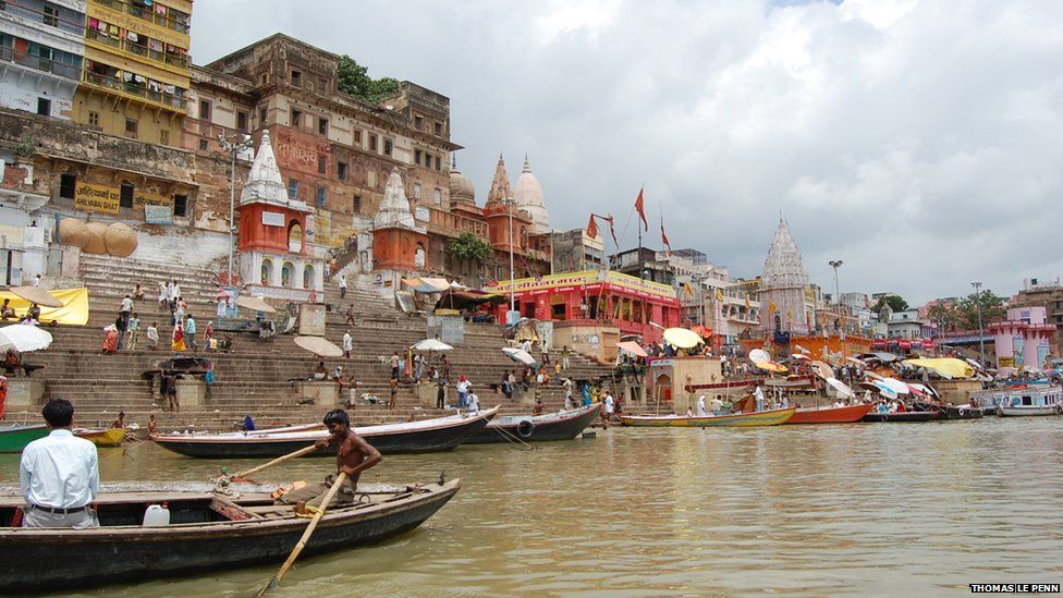 The bank of the Ganges in Varanasi