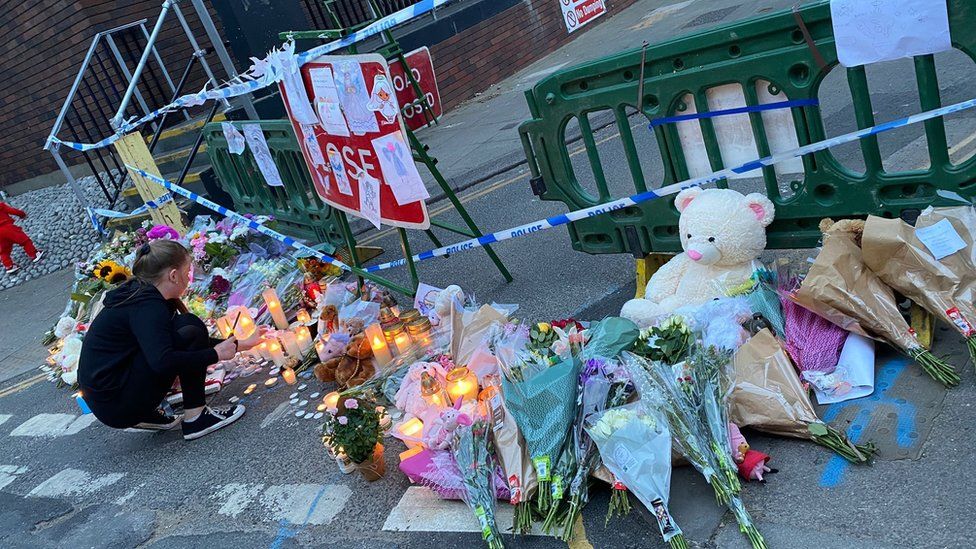 Tributes near the scene