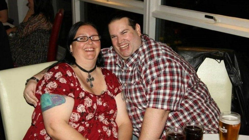 Helen and Kieron before weight loss