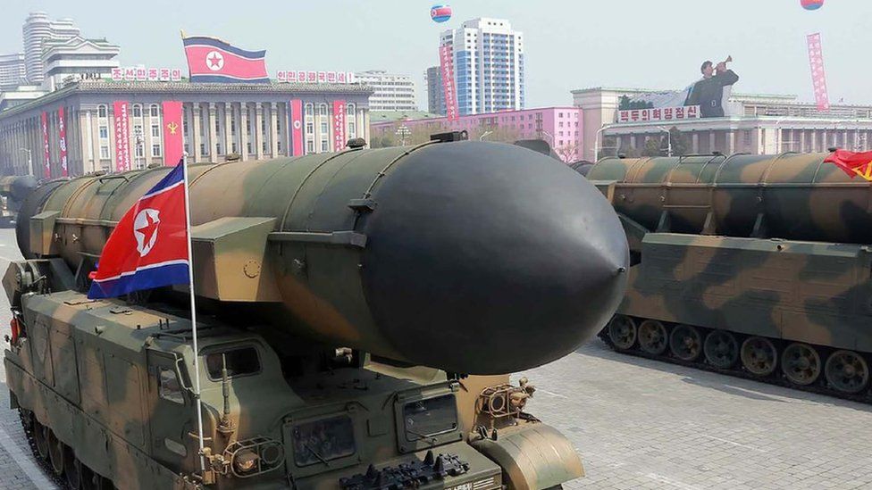 North Korean missile during Pyongyang parade