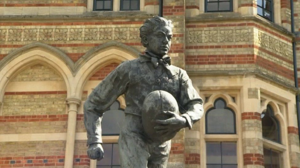 The William Webb Ellis statue on Dunchurch Road