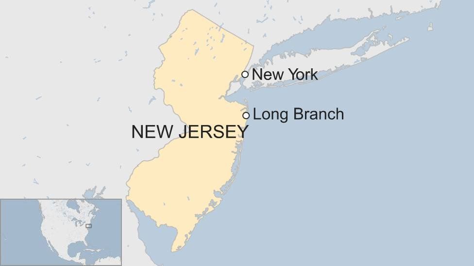 Map showing Long Branch, New Jersey