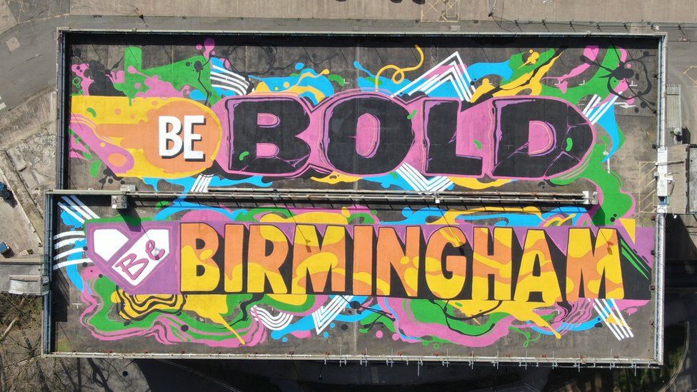 Birmingham City Centre Car Park Mural Promotes Be Bold Initiative Bbc News 