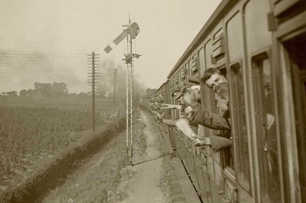 Soldiers and hospital train