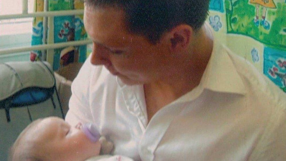 Ben Butler with his newborn daughter Ellie
