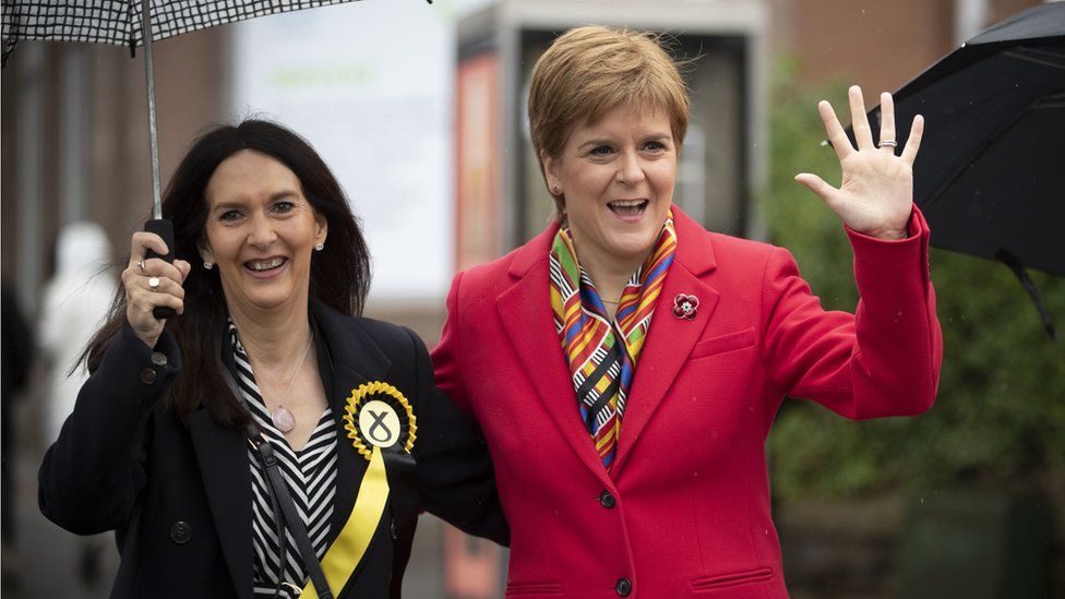 SNP leader Nicola Sturgeon (right) with Margaret Ferrier, SNP candidate for Rutherglen,