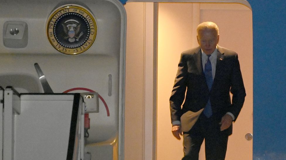 President Joe Biden arrives in Brussels for the G7 summit