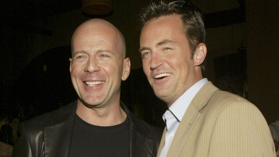 Bruce Willis and Matthew Perry during "The Whole Ten Yards" World Premiere - After-Party at The Sunset Room in Hollywood