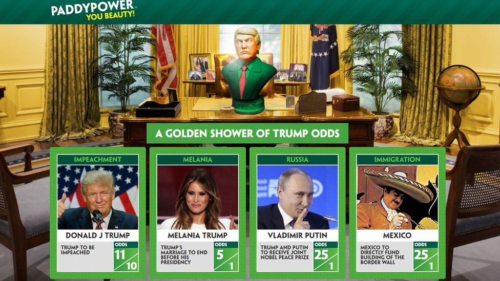 Paddy Power's micro-site for betting on Trump