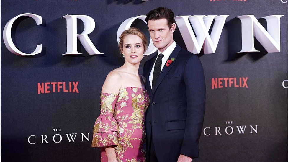 Claire Foy and Matt Smith at The crown premiere