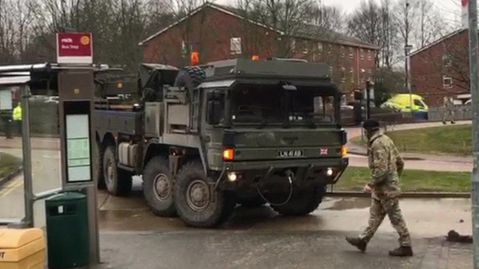 A military vehicle in Salisbury