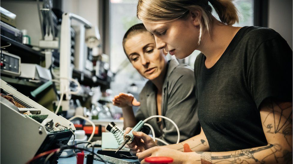 vocational training with female student