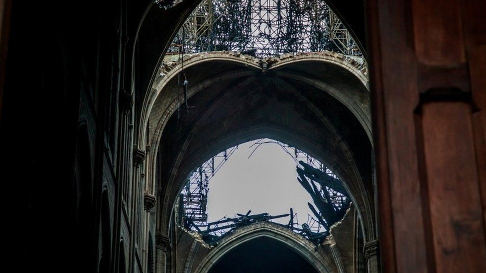 The Notre-Dame roof after the blaze