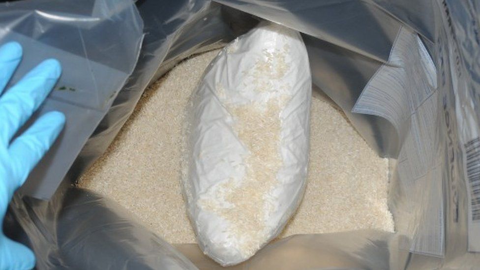 Heroin found in bags of rice