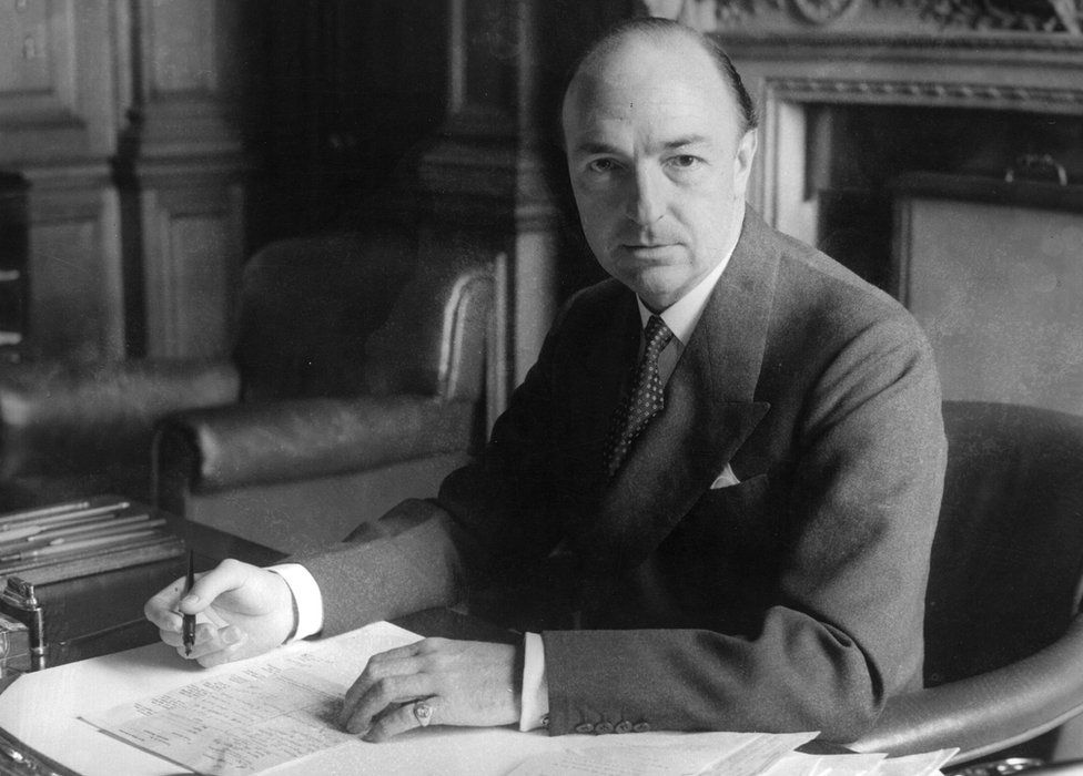John Profumo, the Secretary of State for War, at the War Office in July 1960