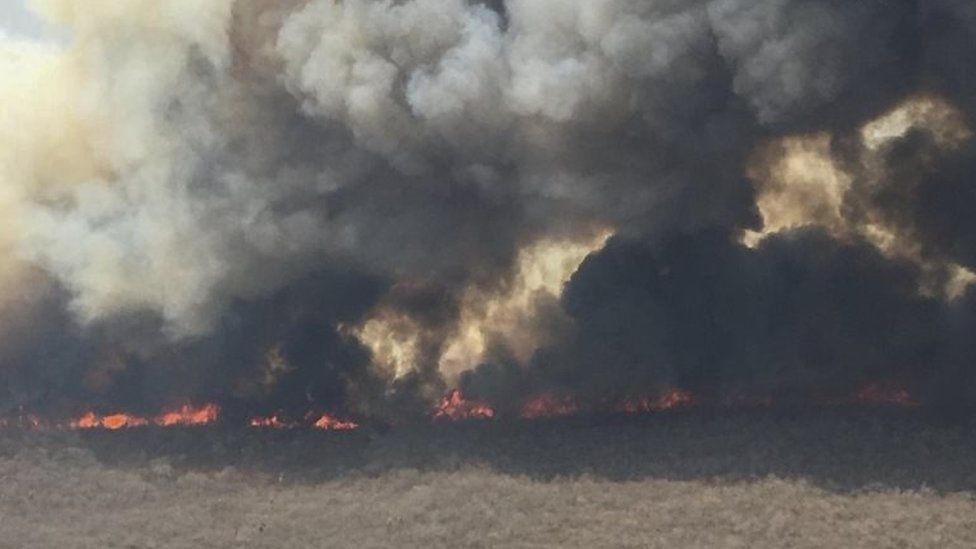 File photo from 9 September shows the extent of the blaze in the Chiquitania region