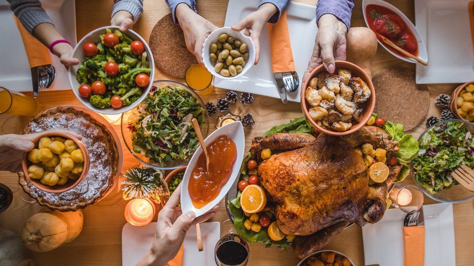 Stock image of US Thanksgiving spread