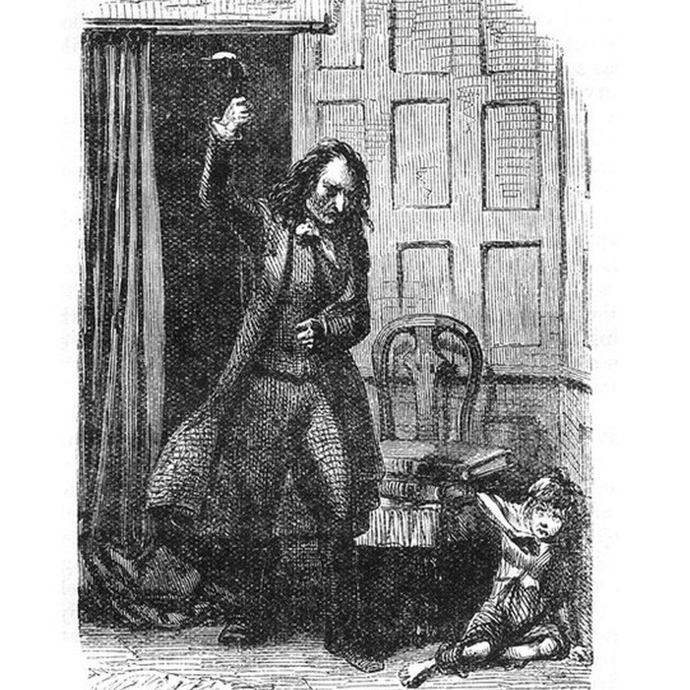 Illustration of Redlaw and the Boy by John Leech from The Haunted Man