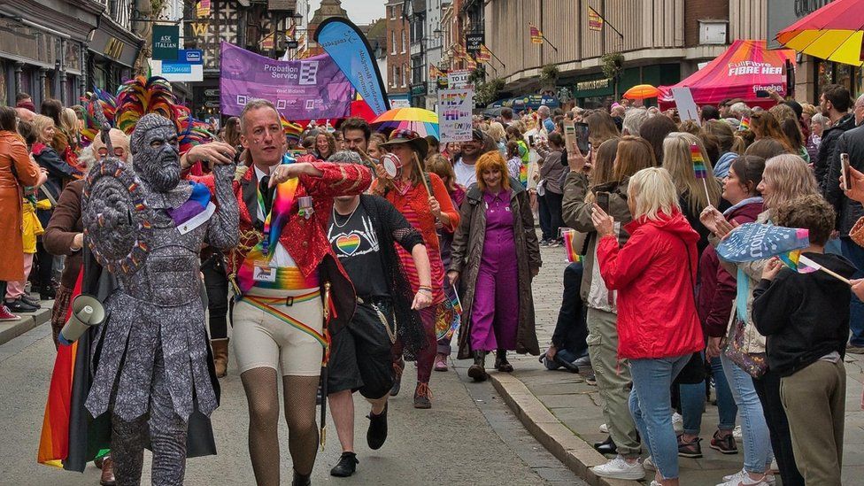 Thousands turn out for Shrewsbury's first Pride festival BBC News