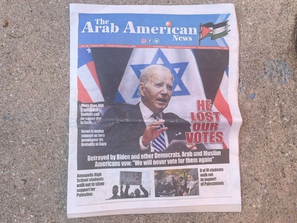 Front page attacking Biden