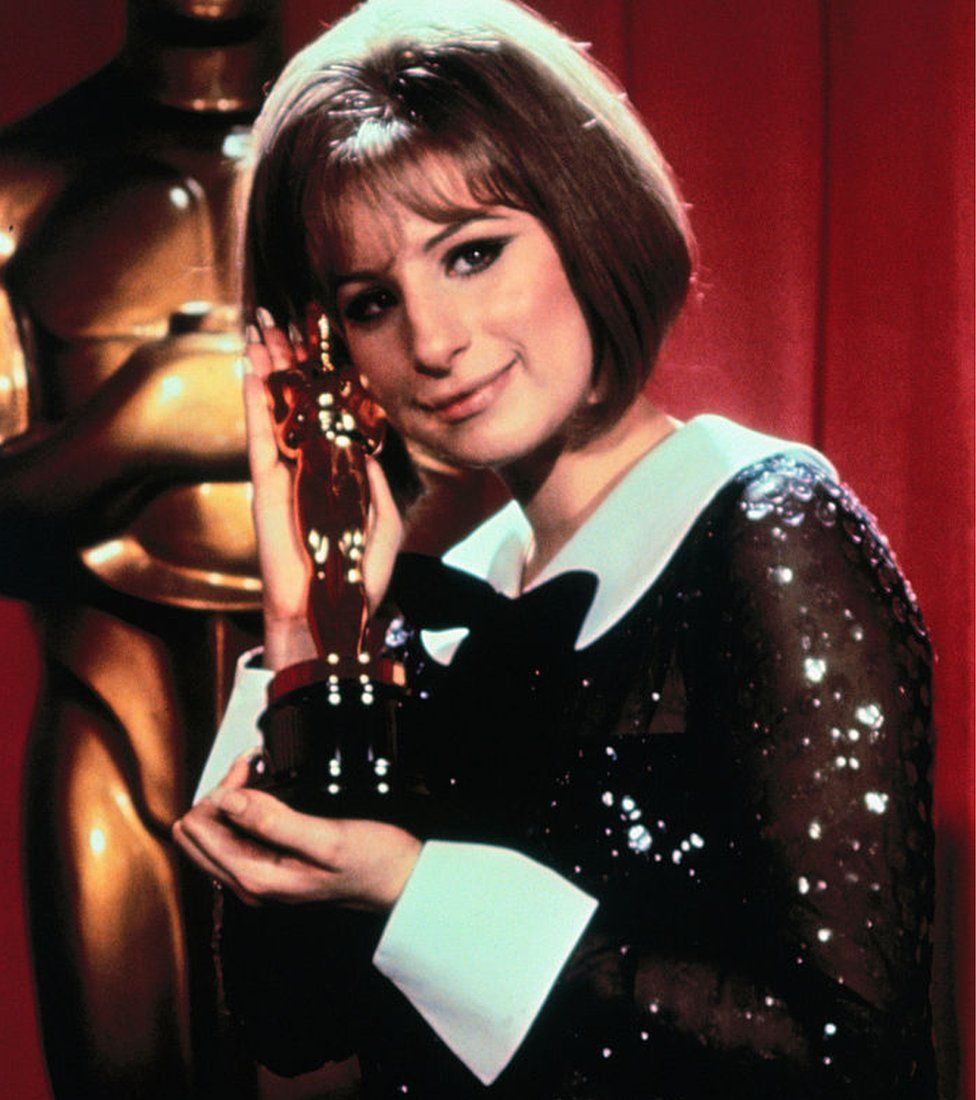 Barbra Streisand and her Oscar