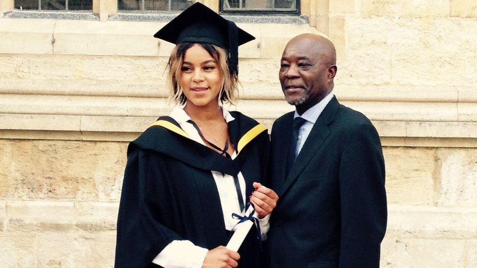 Rebecca Achieng Ajulu-Bushell and her father