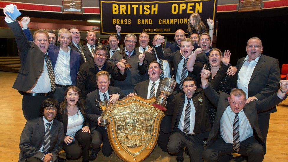 Grimethorpe Colliery Band after winning the British Open
