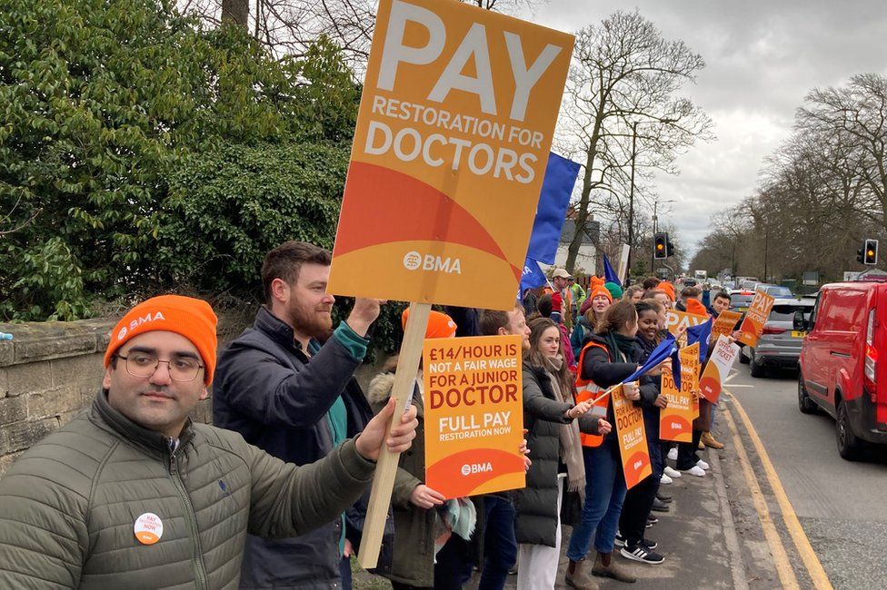 Junior doctors striking in Harrogate