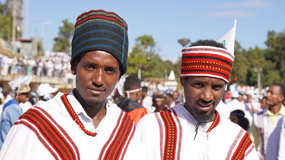 Men in traditional costume