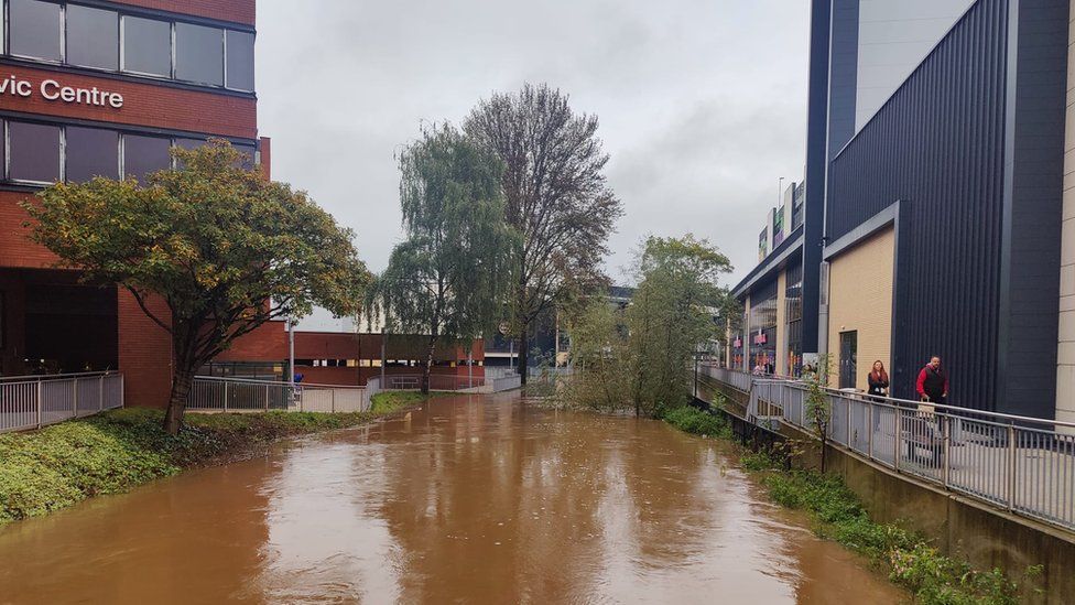 Flood water in Stafford