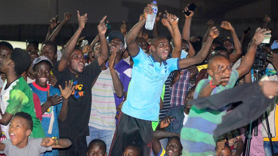 Super Eagles fans celebrating in Lagos, Nigeria - 7 February 2024