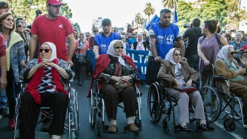Members of the Mothers of Plaza de Mayo group during a rally in Buenos Aires. Photo: 30 April 2017