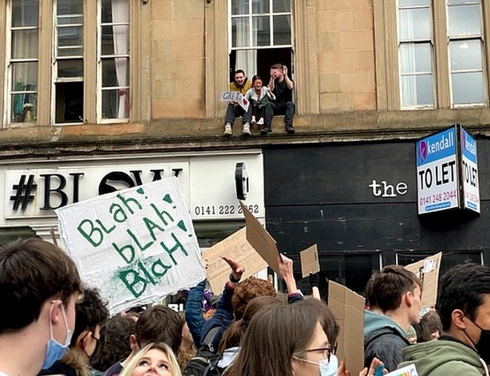 people at window