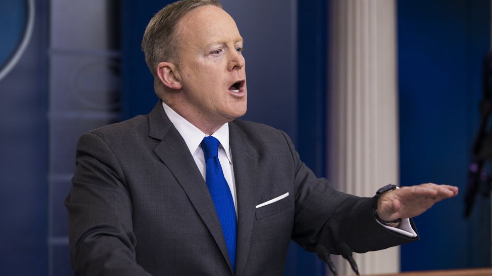 White House Press Secretary Sean Spicer takes questions from the media during his briefing at the White House in Washington, DC, USA, 20 March 2017