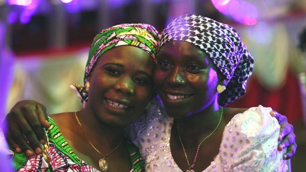 A mother hugs her daughter in the Nigerian capital Abuja