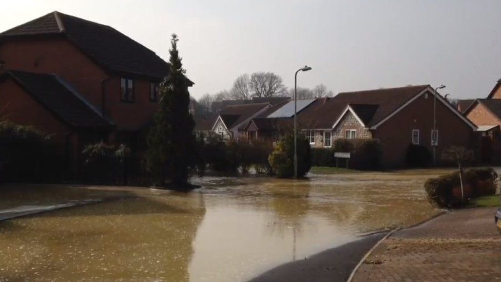 Hedge End homes flooded after burst water main BBC News