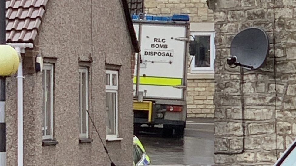 Bomb disposal lorry in Paulton