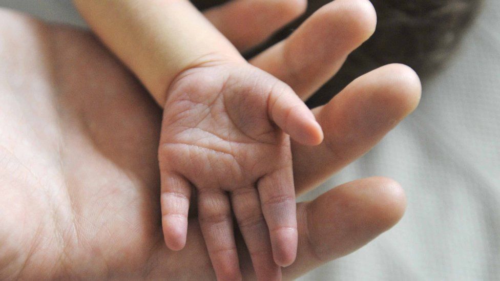 Child and parent's hands