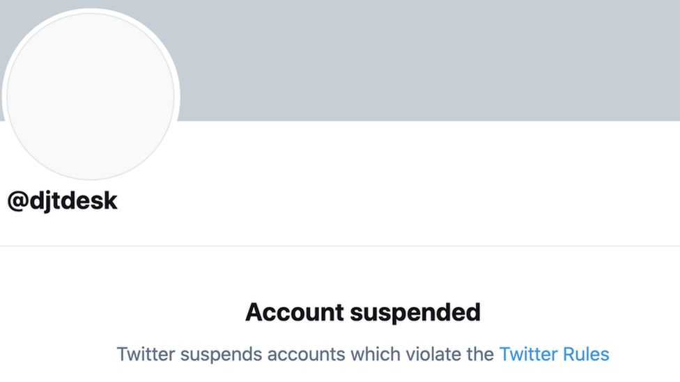 Suspended Twitter account