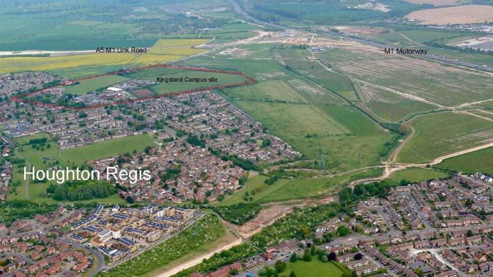Proposed site of development at Houghton Regis