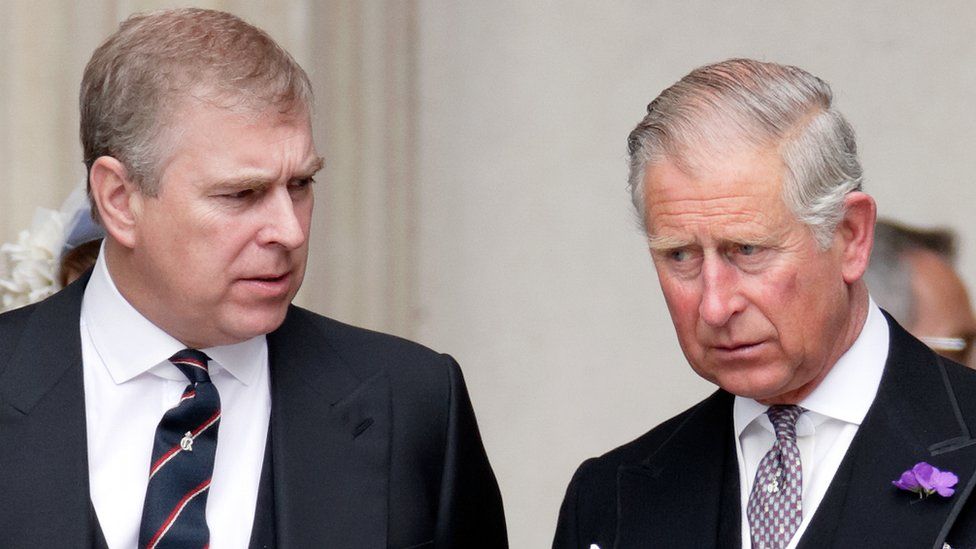 Prince Andrew and the then Prince Charles