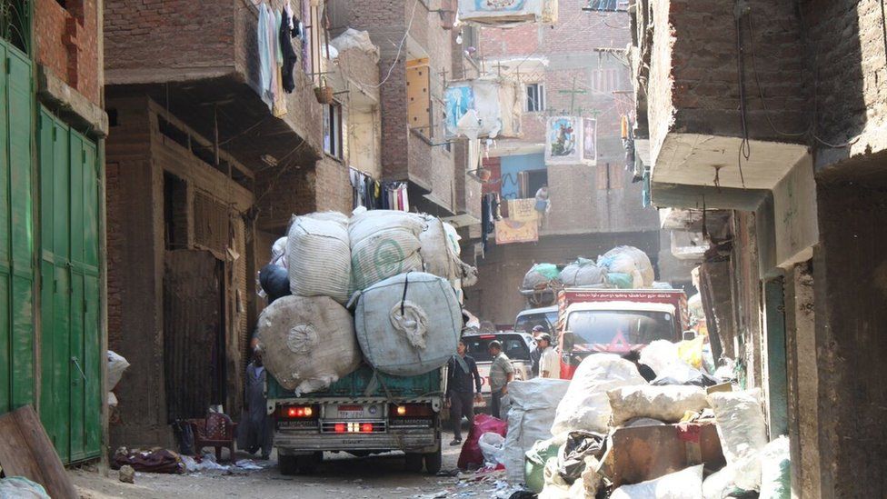 Waste truck in Cairo