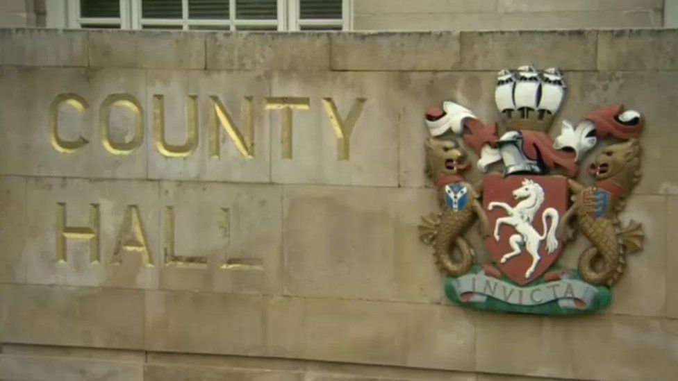 County Hall sign outside Kent County Council in Maidstone