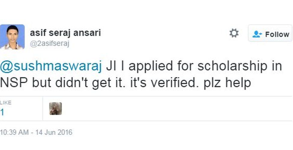 @sushmaswaraj JI I applied for scholarship in NSP but didn't get it. it's verified. plz help