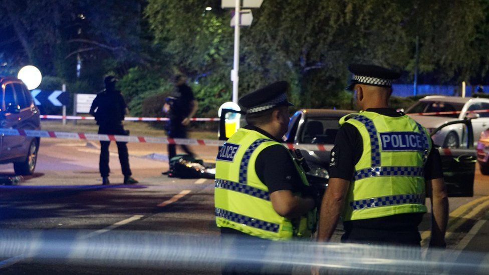 Scene of police shooting in Bournemouth